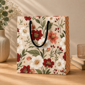 SACOLAS 18X18X8 FLORES COM XADREZ