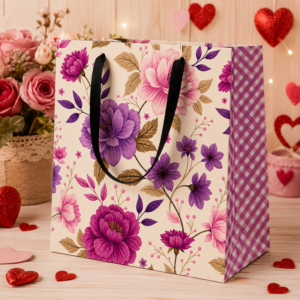 SACOLAS 18X18X8 FLORES COM XADREZ GN